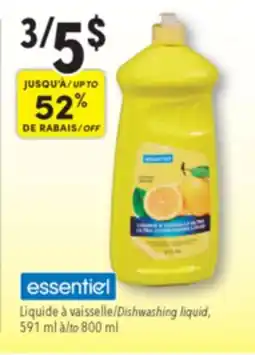 Familiprix ESSENTIEL, Dishwashing liquid, 591 ml to 800 ml offer