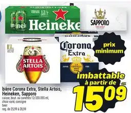 Metro BIÈRE CORONA EXTRA, STELLA ARTOIS, HEINEKEN, SAPPORO | BEER offer