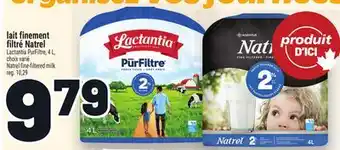 Metro LAIT FINEMENT FILTRÉ NATREL | NATREL FINE-FILTERED MILK offer