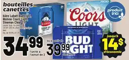 Metro BOUTEILLES CANETTES BIÈRE LABATT BUD LIGHT, MOLSON COORS LIGHT SLEEMAN CLEAR 2.0 | BEER offer