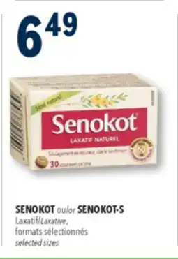 Familiprix SENOKOT or SENOKOT-S, Laxative, selected sizes offer