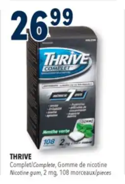 Familiprix Thrive Complete regular strength 2mg fresh spearmint nicotine replacement gum 108un offer