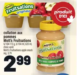 Metro COLLATION AUX POMMES MOTT'S FRUITSATIONS | MOTT'S FRUITSATIONS APPLE SNACK offer