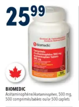 Familiprix BIOMEDIC Acetaminophen, 500mg,tablets or 500caplets offer
