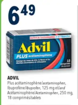 Familiprix Advil ibuprofen plus acetaminophen tablets 18un offer