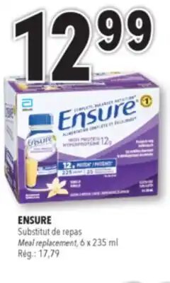 Familiprix ENSURE Meal replacement, 6x 235ml offer