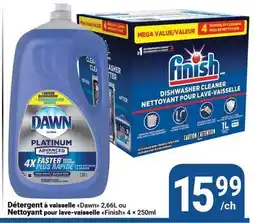 Pasquier Détergent à vaisselle Dawn 2,66L ou Nettoyant pour lave-vaisselle Finish 4 × 250ml offer