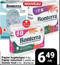 Pasquier Papier hygiénique 9 rlx., Papier mouchoir 3 unités ou Essuie-tout 3 rlx. Bonterra offer
