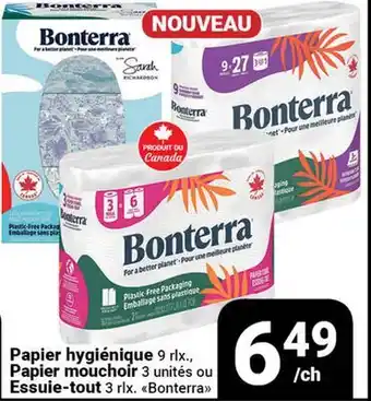 Pasquier Papier hygiénique 9 rlx., Papier mouchoir 3 unités ou Essuie-tout 3 rlx. Bonterra offer