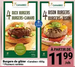 Pasquier Burgers de gibier Canabec offer