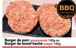 Pasquier Burger de porc assaisonnés 140g ou ou Burger de boeuf haché maigre 145g offer