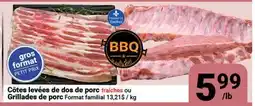 Pasquier Côtes levées de dos de porc fraîches ou Grillades de porc offer