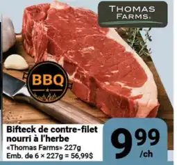 Pasquier Bifteck de contre-filet nourri à l'herbe Thomas Farms offer