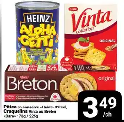 Pasquier Pâtes en conserve Heinz 398ml, Craquelins Vinta ou Breton Dare offer