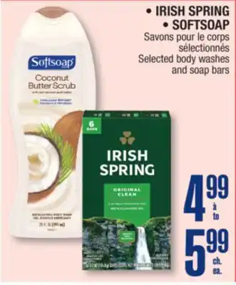 Jean Coutu IRISH SPRING, SOFTSOAP Selected body washes and soap bars offer