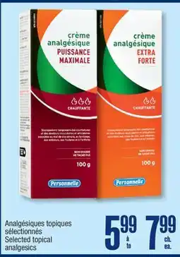 Jean Coutu PERSONNELLE Selected topical analgesics offer