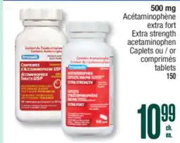 Jean Coutu Personnelle extra fort Extra strength acetaminophen Caplets or tablets offer