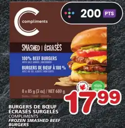 Marches Tradition COMPLIMENTS FROZEN SMASHED BEEF BURGERS offer