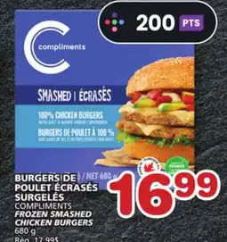 Marches Tradition COMPLIMENTS FROZEN SMASHED CHICKEN BURGERS offer