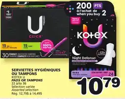 Marches Tradition KOTEX U PADS OR TAMPONS offer