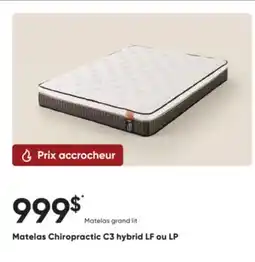 Dormez Vous Matelas Chiropractic C3 hybrid LF ou LP offer