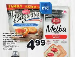 Marches Tradition GRISSOL BAGUETTES OR MELBA TOAST offer