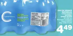 Marches Tradition COMPLIMENTS NATURAL SPRING WATER offer