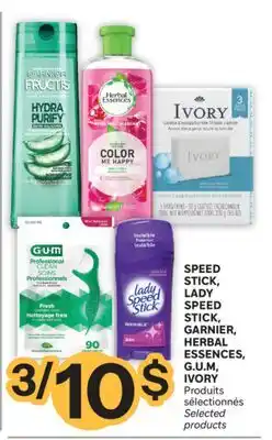 Brunet SPEED STICK, LADY SPEED STICK, GARNIER, HERBAL ESSENCES, G.U.M, IVORY Produits sélectionnés offer