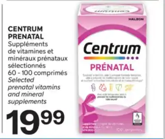 Brunet CENTRUM PRENATAL Suppléments de vitamines et minéraux prénataux sélectionnés offer