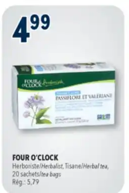 Familiprix Four o'Clock Herbalist Passionflower & Valerian herbal tea calm bags 20un offer