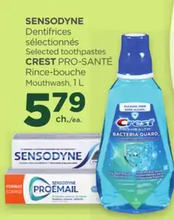 Proxim SENSODYNE Selected toothpastes, CREST PRO-SANTÉ Mouthwash offer