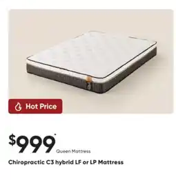 Dormez Vous Chiropractic C3 hybrid LF or LP Mattress offer