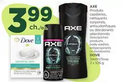 Proxim AXE Selected hair products, body washes, antiperspirants or deodorants, DOVE Soap offer