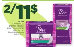Proxim POISE Selected incontience pads or liners offer