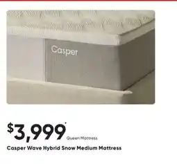 Dormez Vous Casper Wave Hybrid Snow Medium Mattress offer