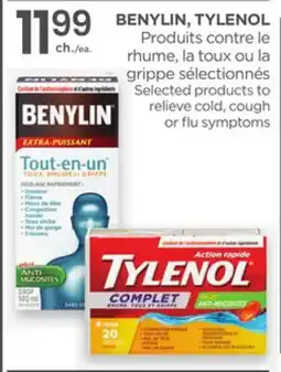 Proxim BENYLIN, TYLENOL Selected products to relieve cold, cough or flu symptoms offer