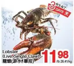 T&T Supermarket Lobster offer