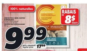 IGA Crevettes Non Cuites Surgelées offer