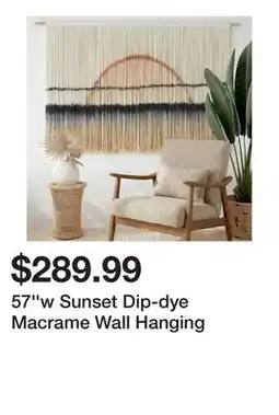 Wayfair 57''w Sunset Dip-dye Macrame Wall Hanging offer