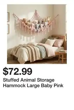 Wayfair Stuffed Animal Storage Hammock Large Baby Pink offer