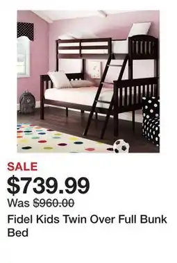 Wayfair Fidel Kids Twin Over Full Bunk Bed offer