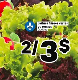 Val-Mont Laitues frisées vertes ou rouges offer