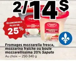 Val-Mont Fromages mozzarella fresca, mozzarina fraîche ou boule mozzarellaissima 20% Saputo offer