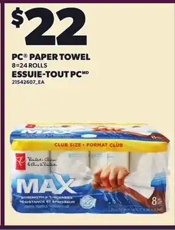 Independent Grocer PC PAPER TOWEL, 8-24 ROLLS offer