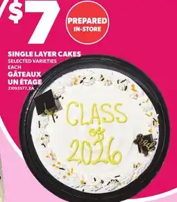Independent Grocer SINGLE LAYER CAKES offer