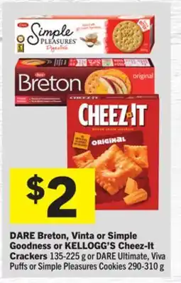 Foodland Breton, Vinta or Simple Goodness or Cheez-It Crackers offer