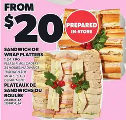 Independent Grocer SANDWICH OR WRAP PLATTERS offer