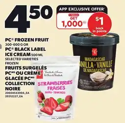 Independent Grocer PC FROZEN FRUIT, 300-600 G OR PC BLACK LABEL ICE CREAM, 500 ML offer
