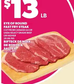 Independent Grocer EYE OF ROUND FAST FRY STEAK offer
