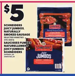 Independent Grocer SCHNEIDERS JUICY JUMBOS NATURALLY SMOKED SAUSAGE offer